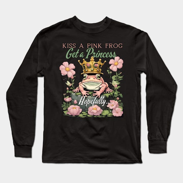 Kiss a pink frog Long Sleeve T-Shirt by ViaSabo